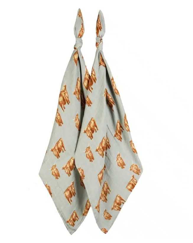 Milkbarn Bamboo Burp Cloths Highland Cow - Gabrielle's Biloxi