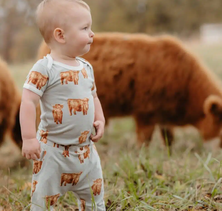 Milkbarn Bamboo One Piece Highland Cow - Gabrielle's Biloxi
