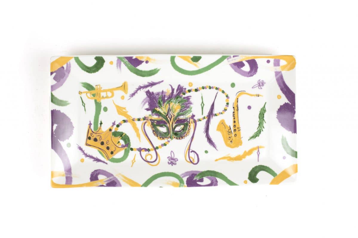 Small Platter – Mardi Gras Mask - Gabrielle's Biloxi
