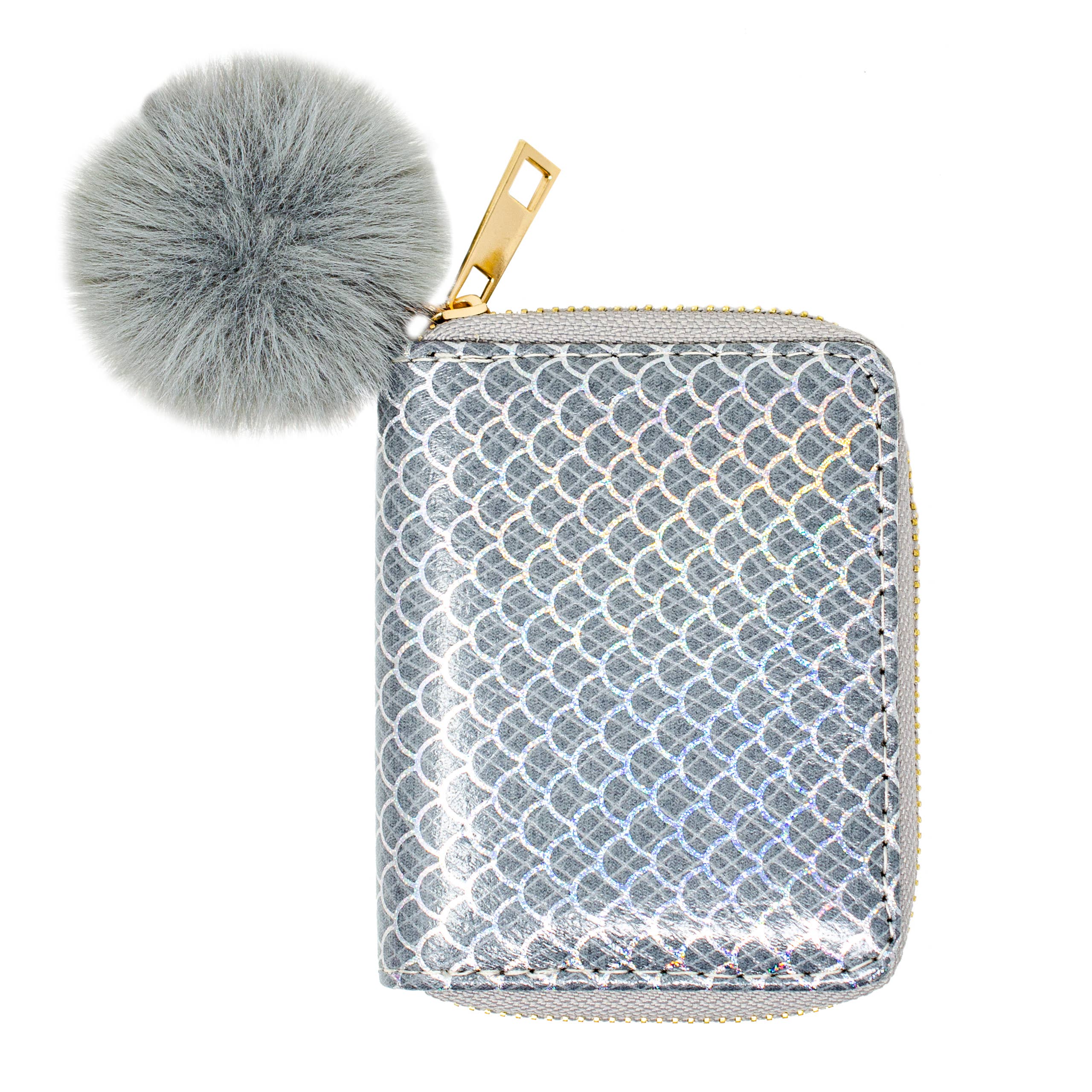 Mermaid Scale Print Wallet - Grey - Gabrielle's Biloxi