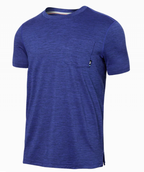 Saxx Drop Temp All Day Cool Short Sleeve Sport Blue Heather - Gabrielle's Biloxi