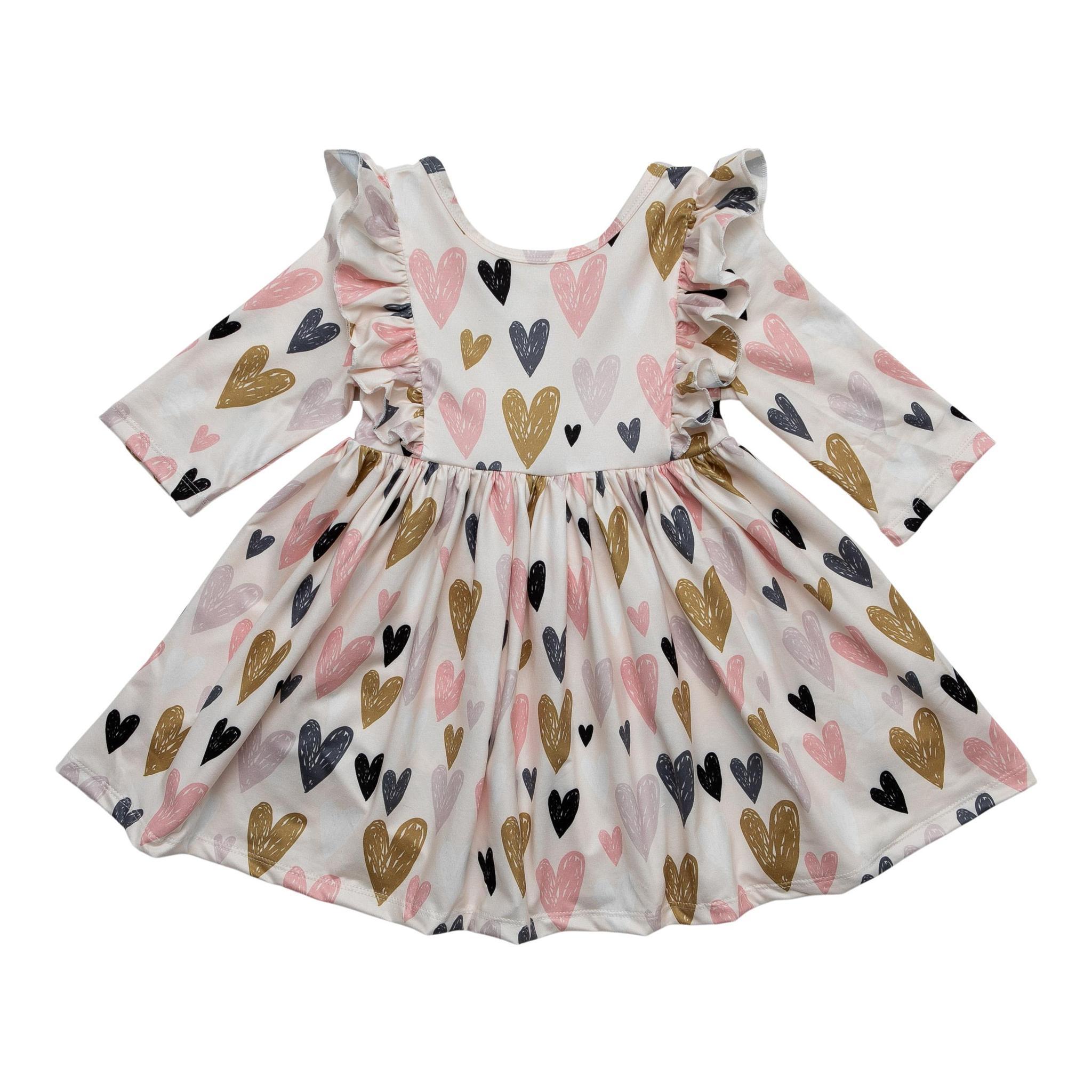 Pink I Heart You Ruffle Twirl Dress - Gabrielle's Biloxi