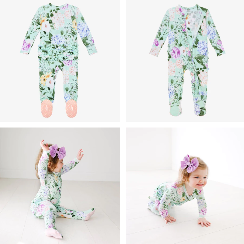 Posh Peanut Erin Footie Ruffled Zippered One Piece - Gabrielle's Biloxi