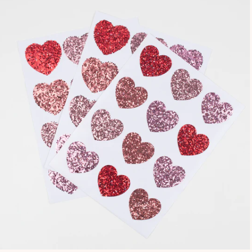 Meri Meri Glitter Heart Stickers - Gabrielle's Biloxi
