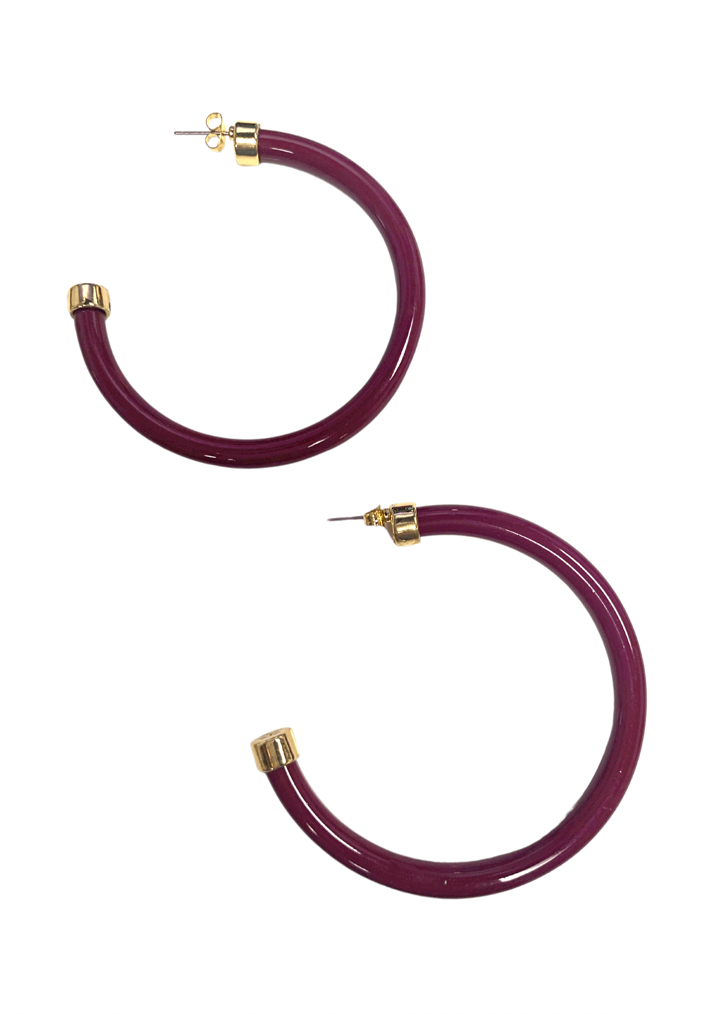 Large Hoops - Maroon - Gabrielle's Biloxi