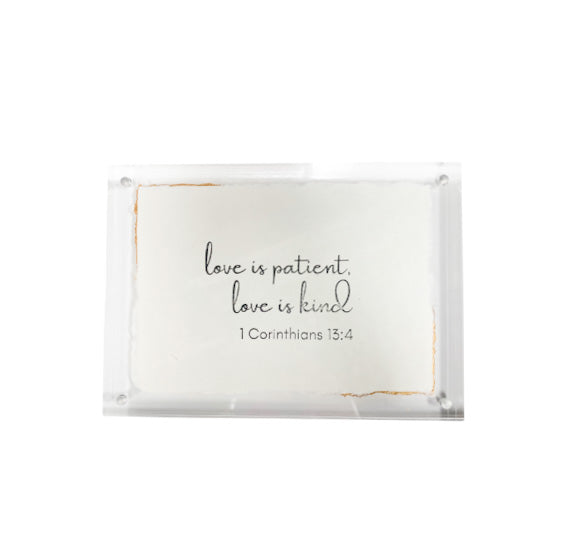 Bible Verse Acrylic Frame - 1 Corinthians 13:4 - Gabrielle's Biloxi