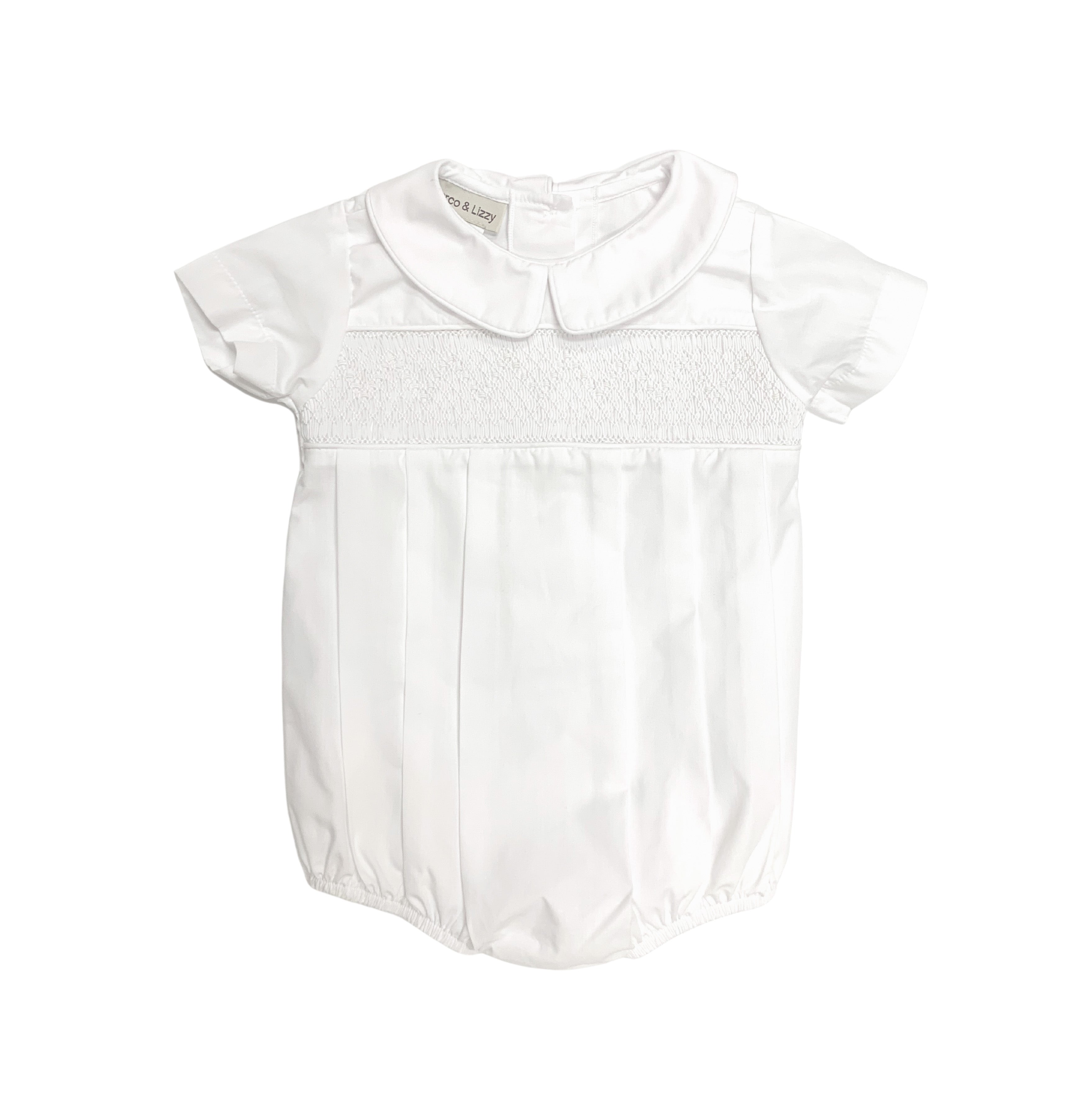 Smocked Boy Bubble Romper - Gabrielle's Biloxi
