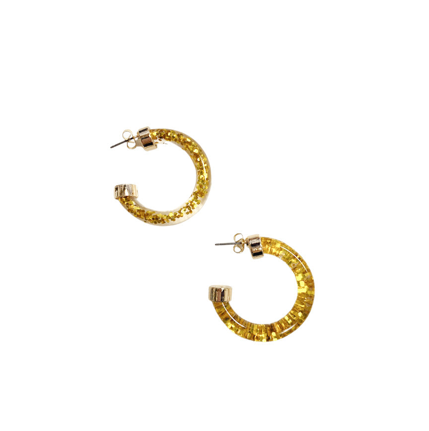 Mini Hoops - Gold Glitter - Gabrielle's Biloxi