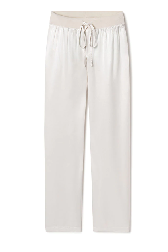 PJ Harlow Jolie Satin Pant in EggNog - Gabrielle's Biloxi
