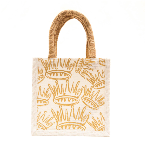 La Couronne Petite Gift Tote White/Gold - Gabrielle's Biloxi