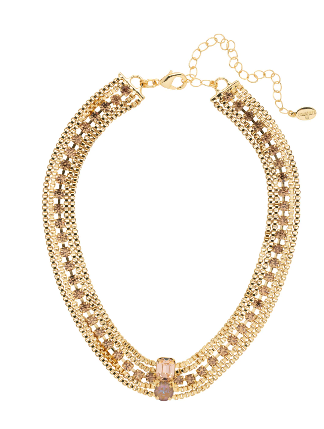 Sorrelli Miriam Tennis Necklace Bright Gold Raw Sugar - Gabrielle's Biloxi