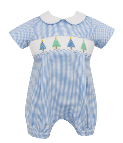 Pastel Trees - Boy's Light Blue Knit Check - Gabrielle's Biloxi