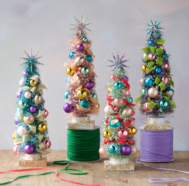 Pastel Vintage Tree w/ Glass Ornaments - Gabrielle's Biloxi