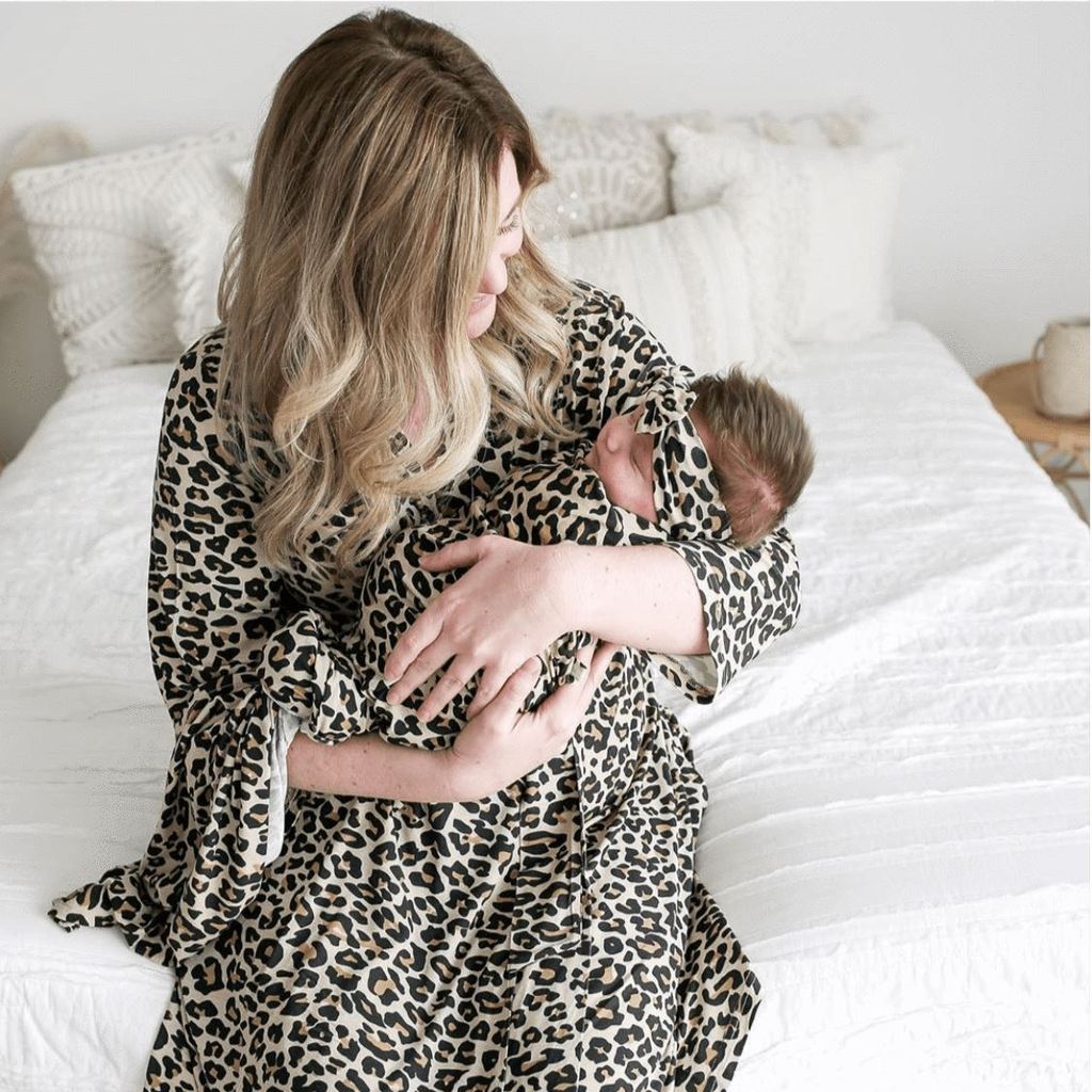 Posh Peanut Lana Leopard Tan - Mommy Robe - Gabrielle's Biloxi