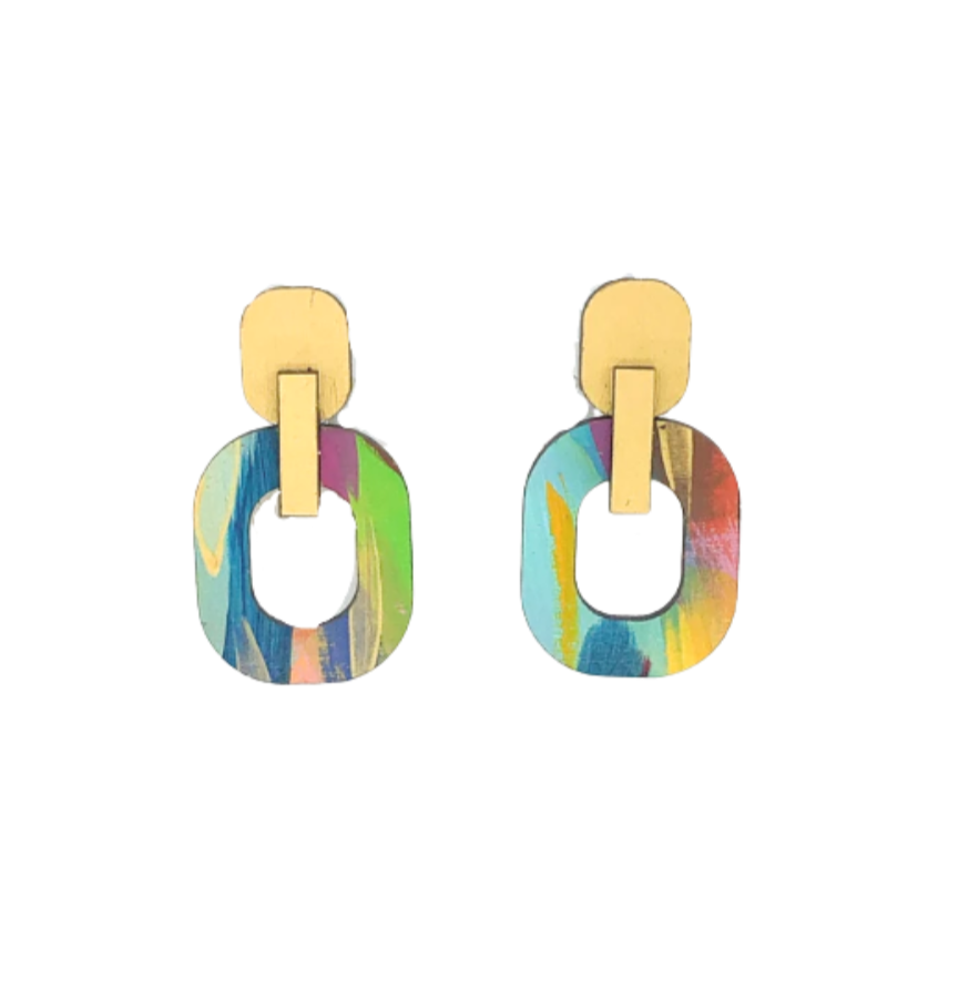 Raegan Earrings - Gold Jessi Abstract - Gabrielle's Biloxi