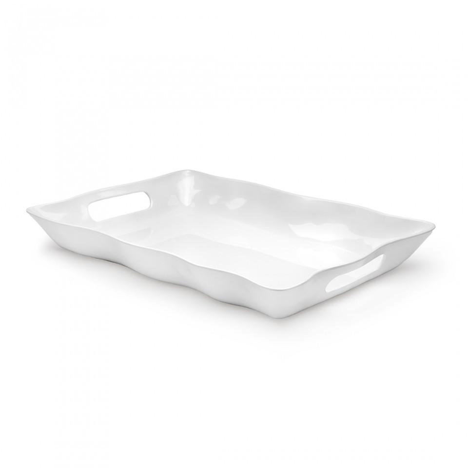 Ruffle White Melamine Small Rectangle Tray - Gabrielle's Biloxi