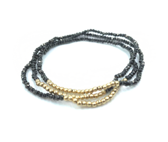 Karma Skinny Pyrite + GOld Filled Single Bracelet - Gabrielle's Biloxi