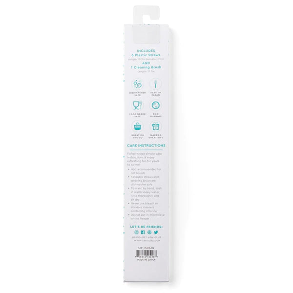Swig Reusable Straw Set - Clear & Aqua - Gabrielle's Biloxi