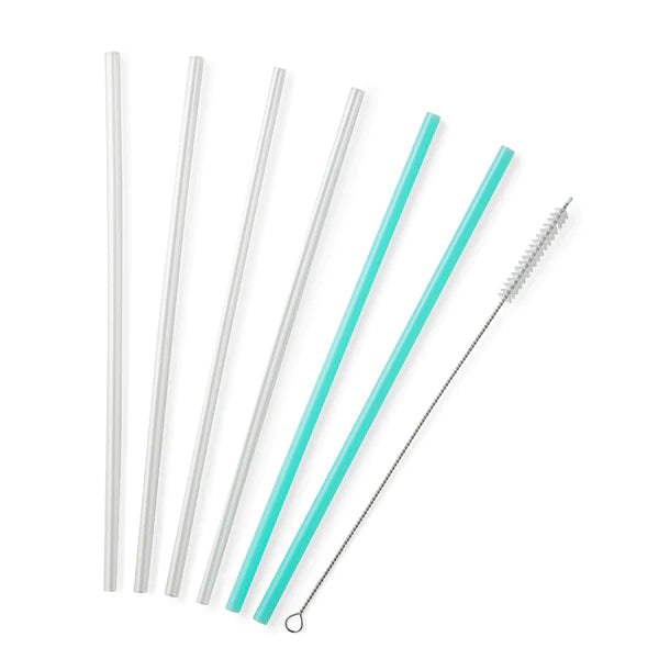 Swig Reusable Straw Set - Clear & Aqua - Gabrielle's Biloxi