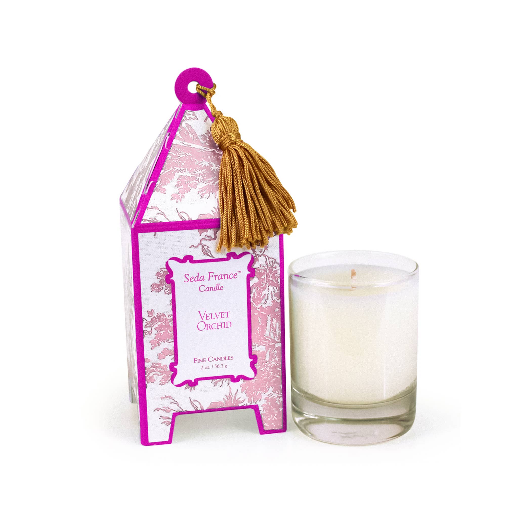 Velvet Orchid Toile Mini Pagoda Candle - Gabrielle's Biloxi