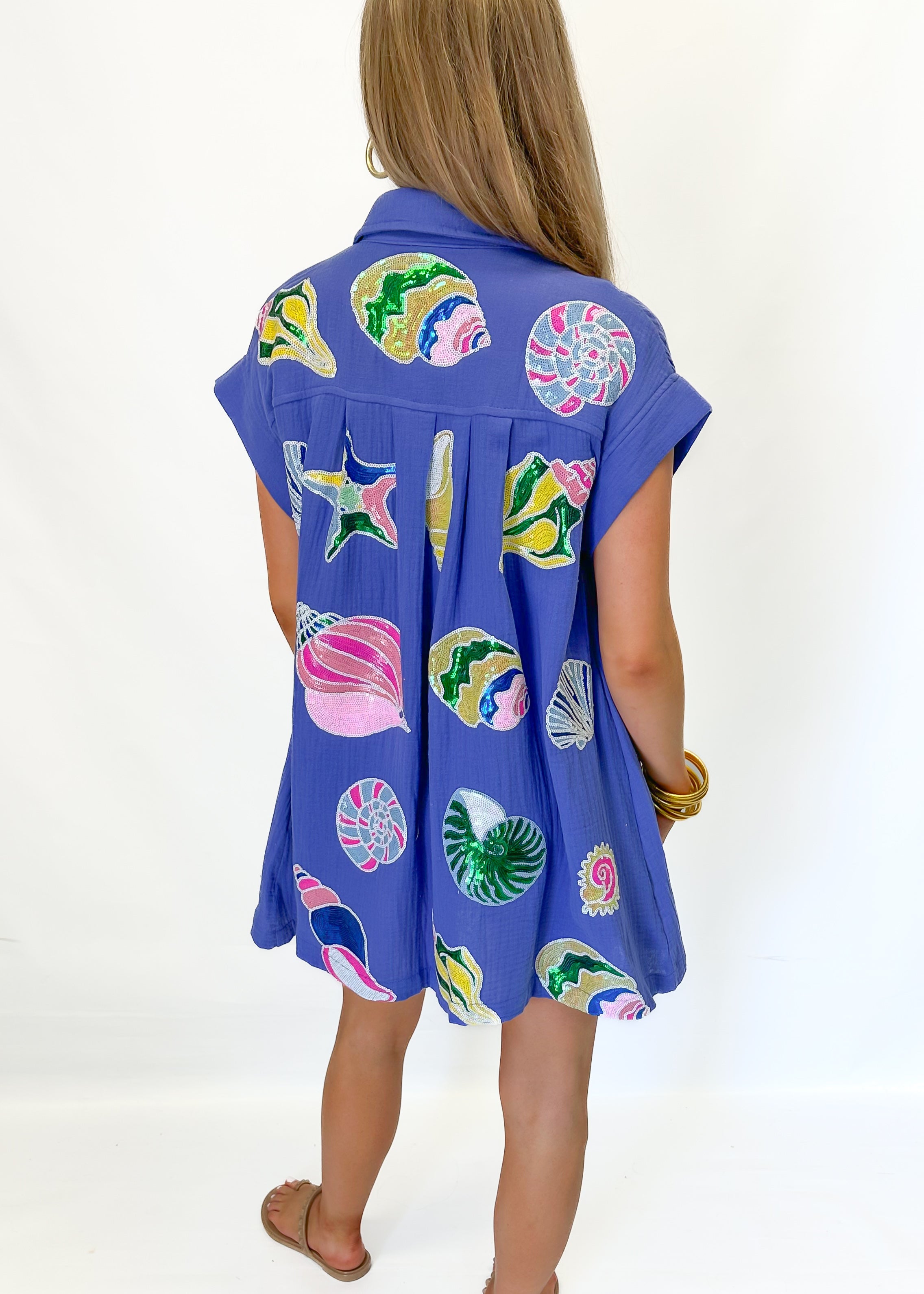 Queen of Sparkles Purple Gauze Colorblock Shell Dress - Gabrielle's Biloxi