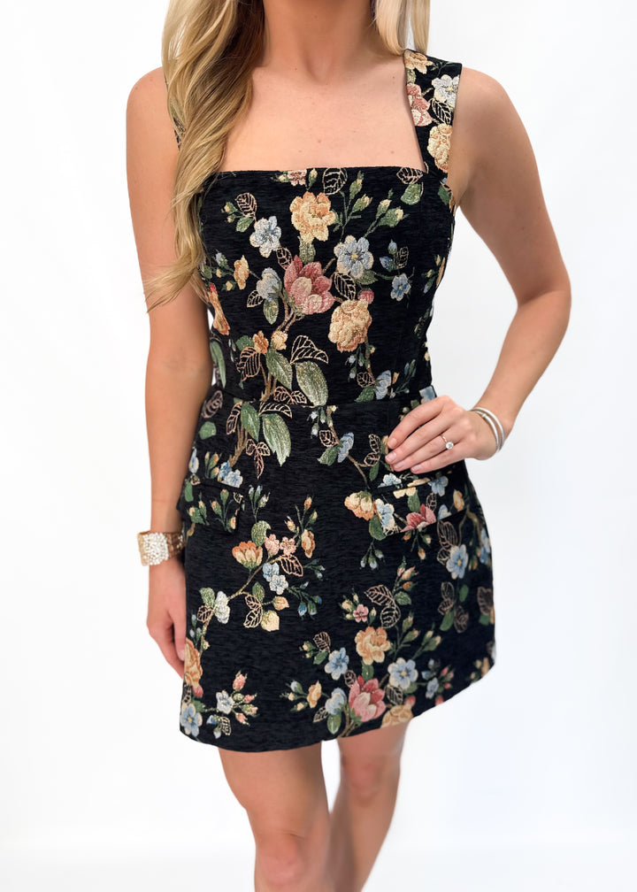 Amanda Uprichard Bethany Romper - Black & Gold