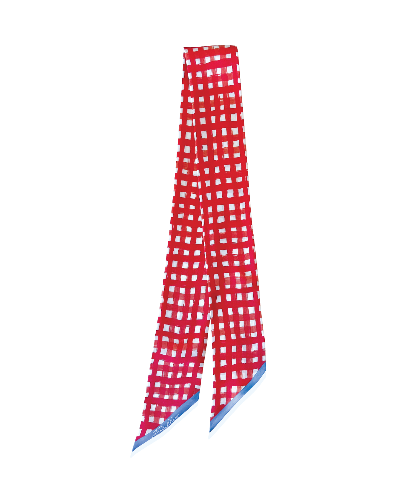 Tailgate Check Twilly in Red & Powder Blue