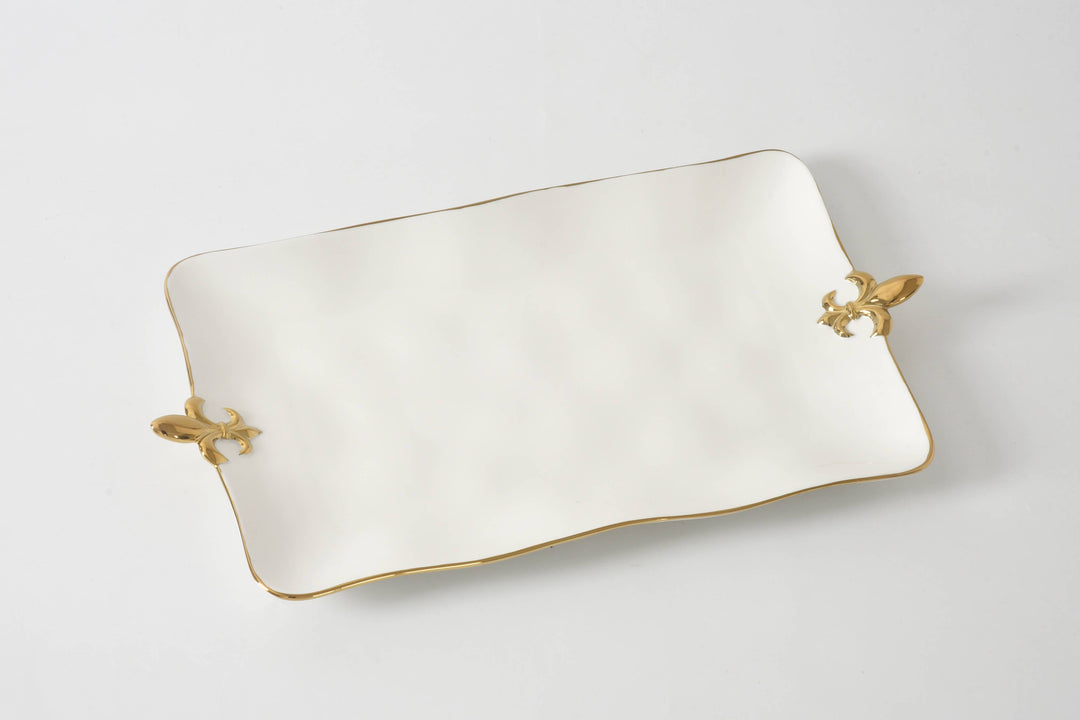 Pampa Bay Rectangular Platter - Fleur-De-Lis