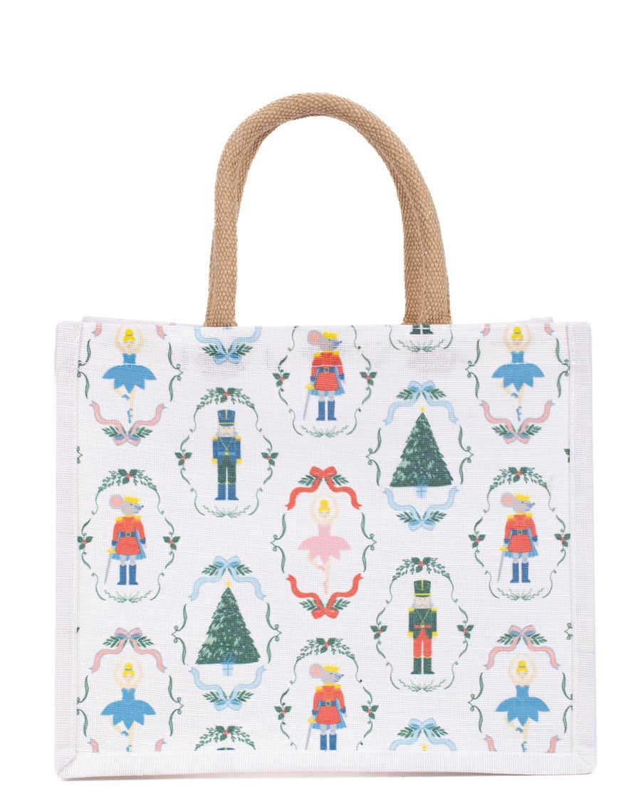 Nutcracker Waltz Juco Gift Tote - White/Multi - Gabrielle's Biloxi