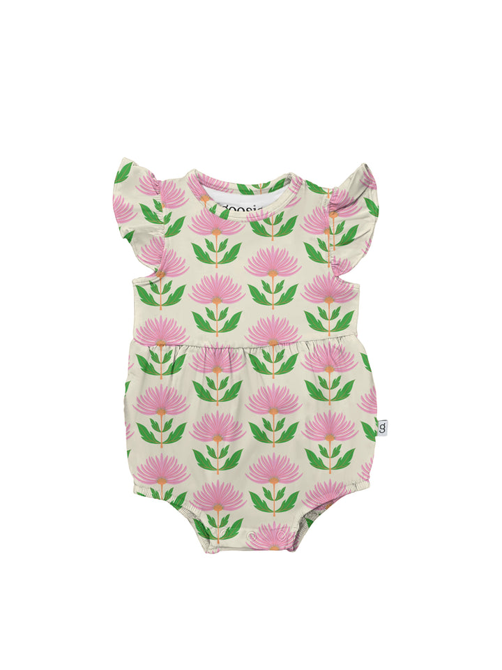 Pink Block Print Flowers - Flutter Bubble - Gabrielle's Biloxi