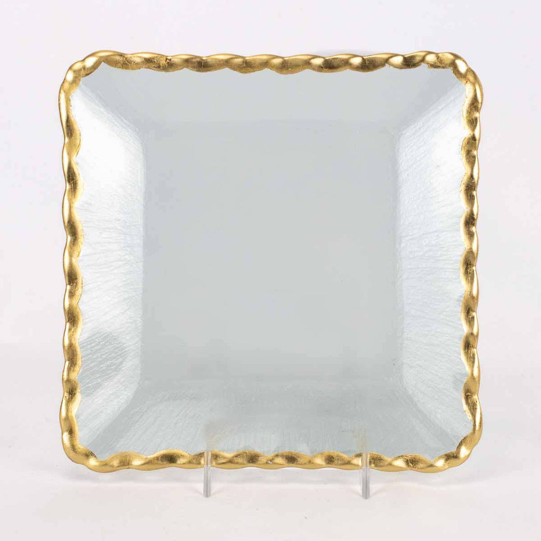 Square Gold Edge Serving Tray - Gabrielle's Biloxi