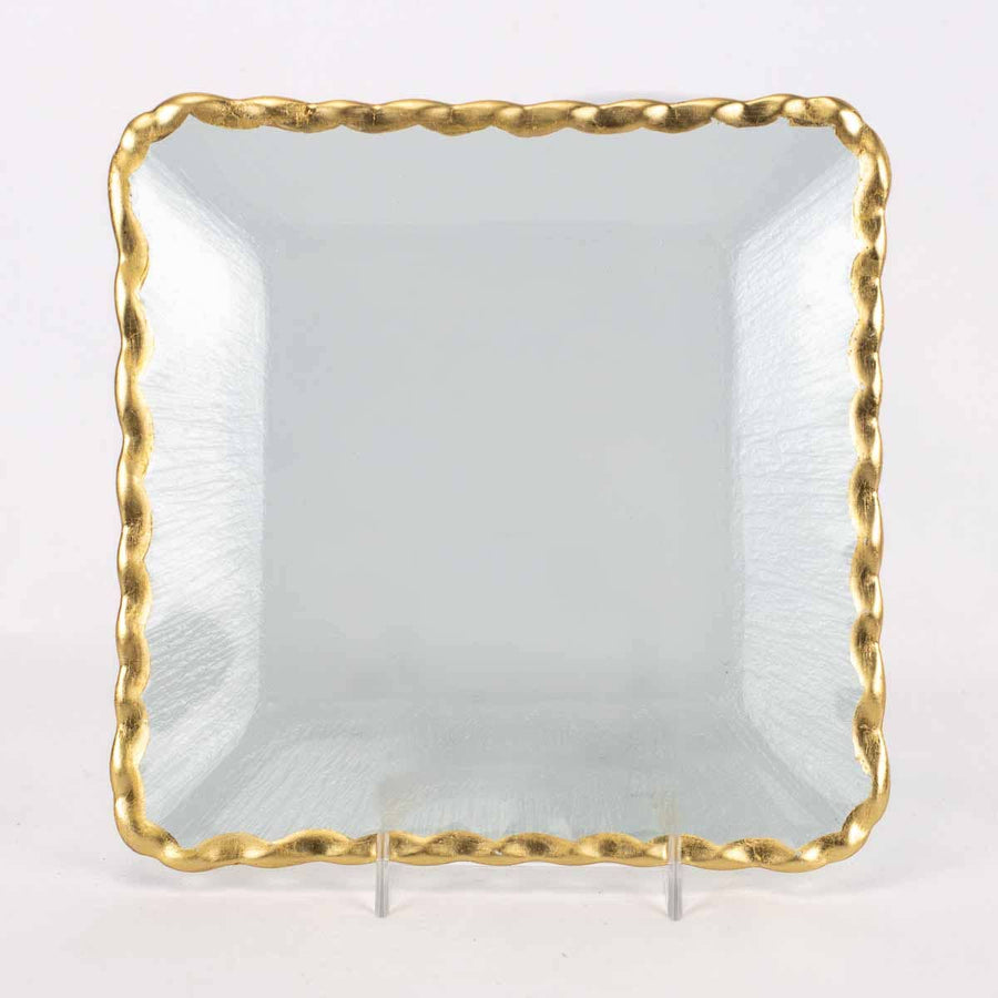 Square Gold Edge Serving Tray - Gabrielle's Biloxi