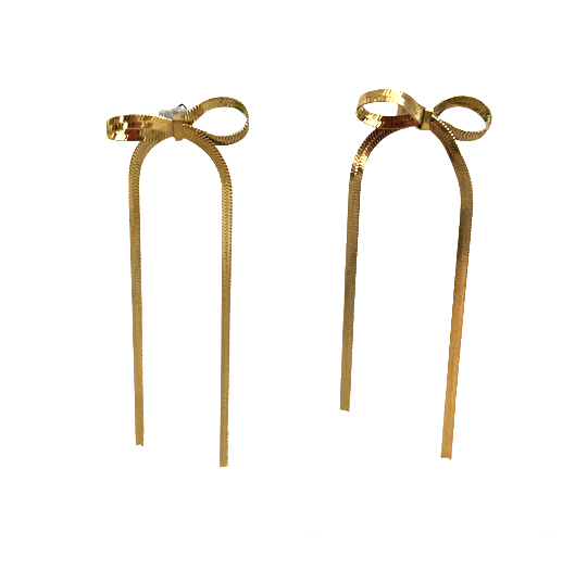 Bow Earrings - Gold - Gabrielle's Biloxi
