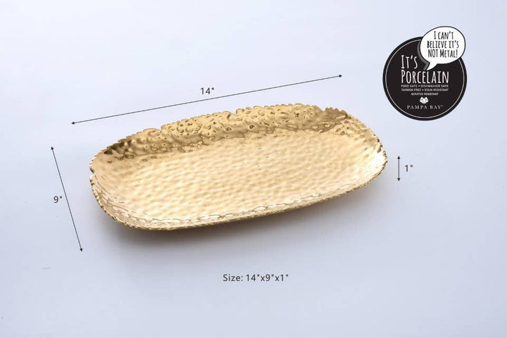 Pampa Bay Medium Serving Platter - Gold - Gabrielle's Biloxi