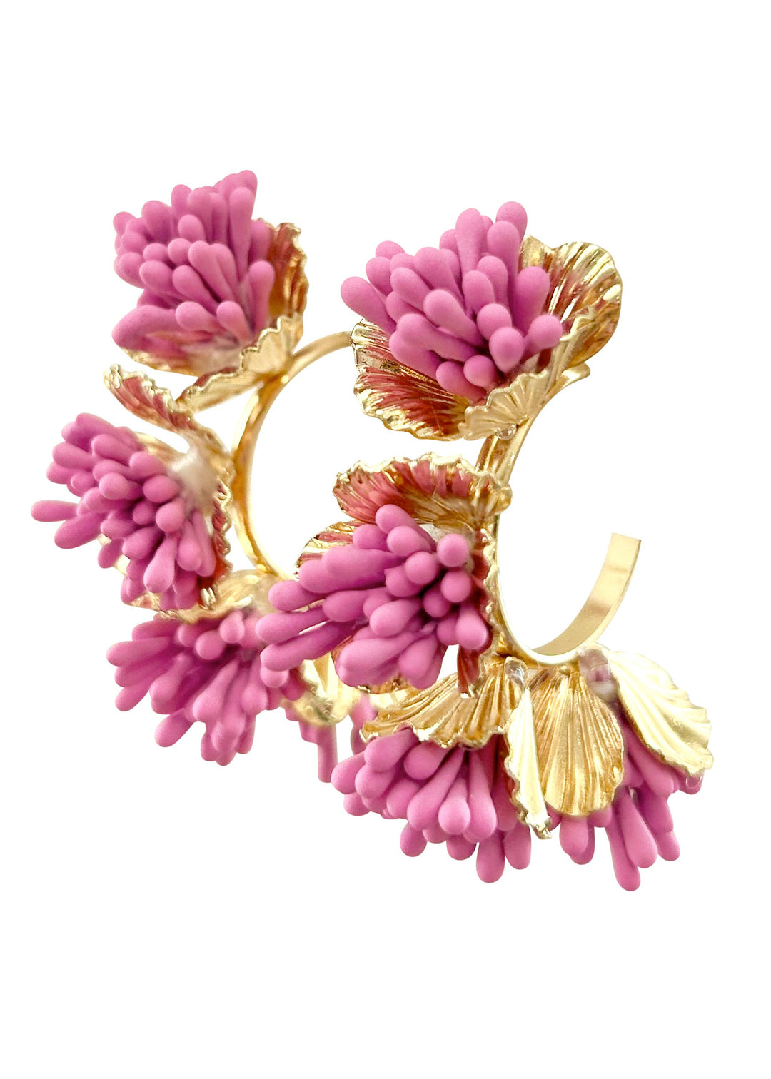 Maxine Floral Hoop Earring - Hot Pink - Gabrielle's Biloxi