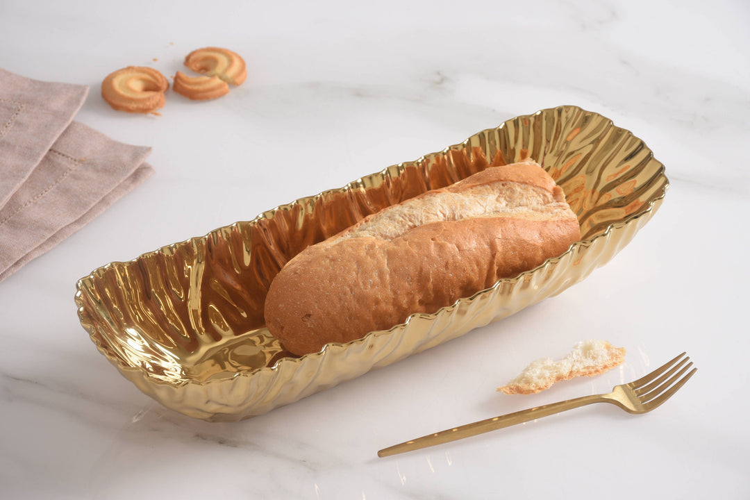 Pampa Bay Deep Rectangular Server - Gold - Gabrielle's Biloxi