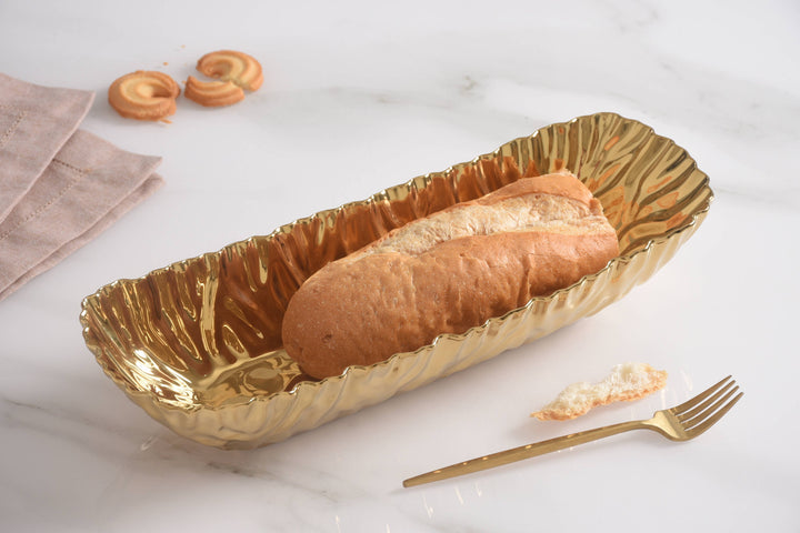 Pampa Bay Deep Rectangular Server - Gold - Gabrielle's Biloxi