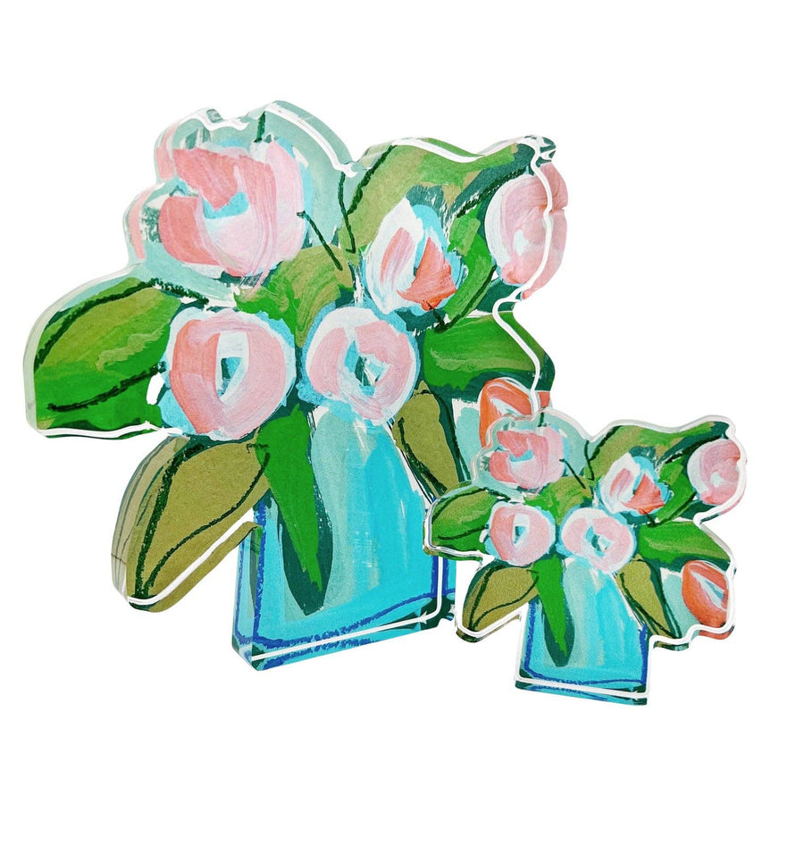 Coral Tulips Acrylic Bloom Block LARGE - Gabrielle's Biloxi