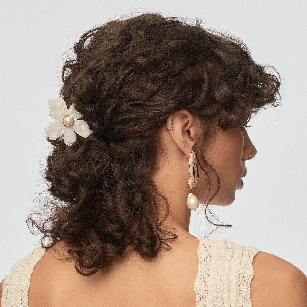 Mother of Pearl Lily Claw Clip - Gabrielle's Biloxi