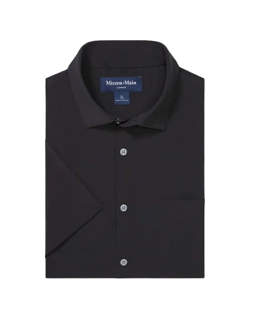Mizzen+Main Leeward	SS Dress Shirt - Solid Black - Gabrielle's Biloxi