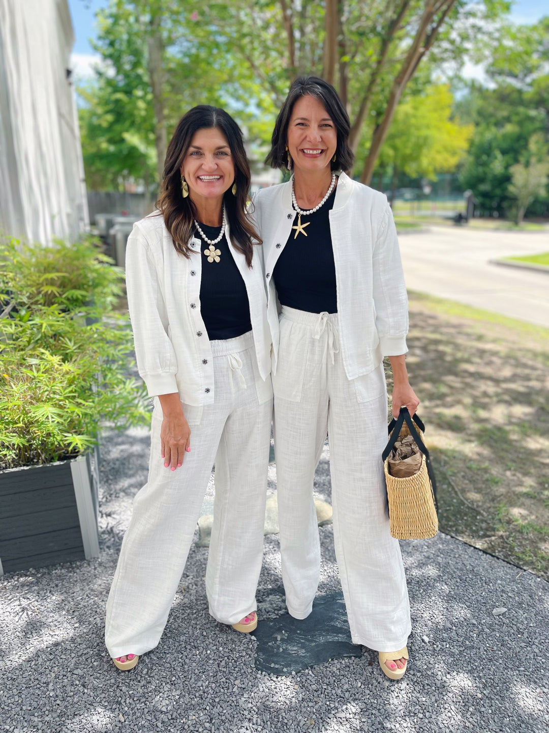 Bobi Mixed Rib 3/4 Sleeve Bomber Jacket - Cream - Gabrielle's Biloxi