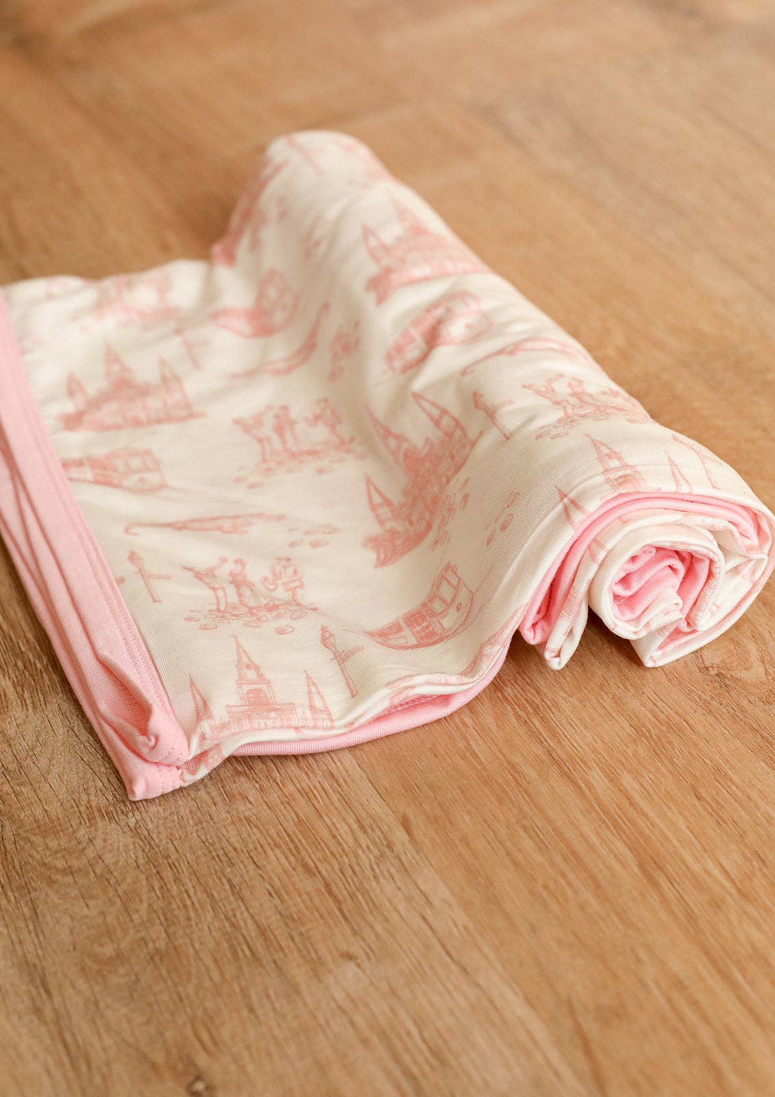 Pink Toile Bamboo Swaddle Blanket - Gabrielle's Biloxi