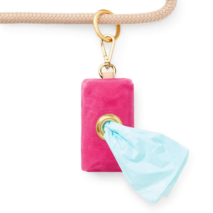 Hot Pink Waxed Canvas Poop Bag Dispenser - Gabrielle's Biloxi