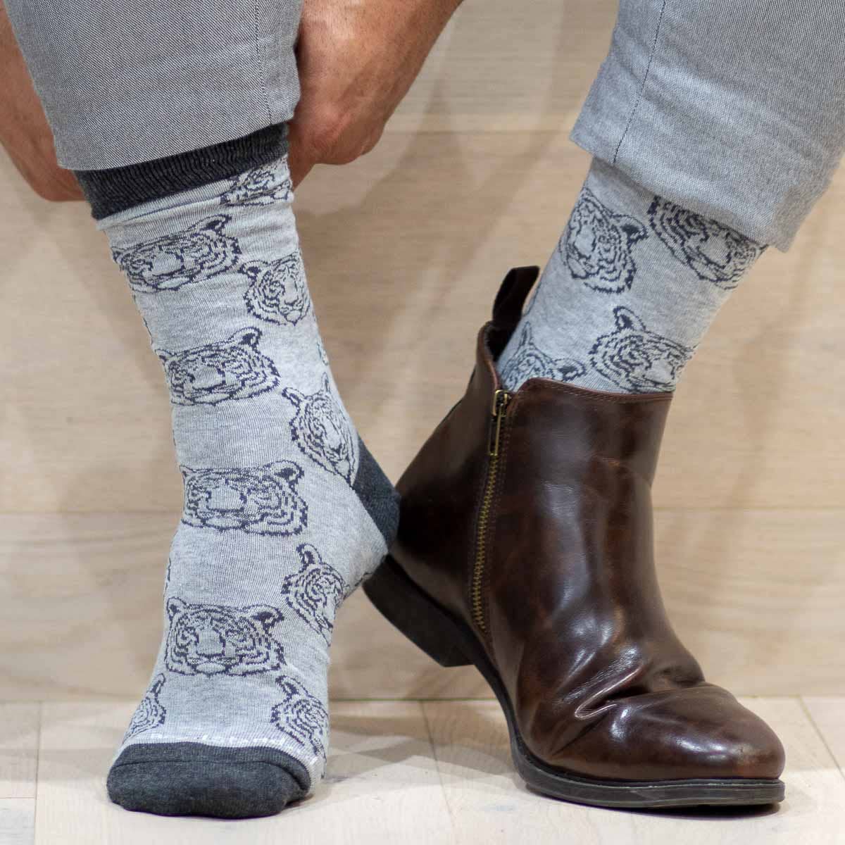 Men's Tiger Face Socks - Gabrielle's Biloxi