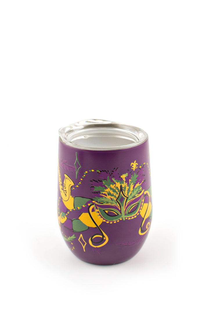 Wine Tumbler – Mardi Gras Mask - Gabrielle's Biloxi