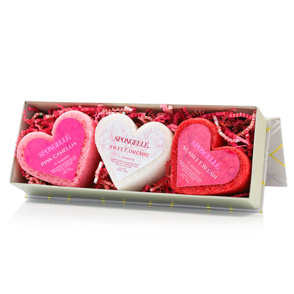 Spongellé Heart Travel Buffer Trio Gift Set - Gabrielle's Biloxi