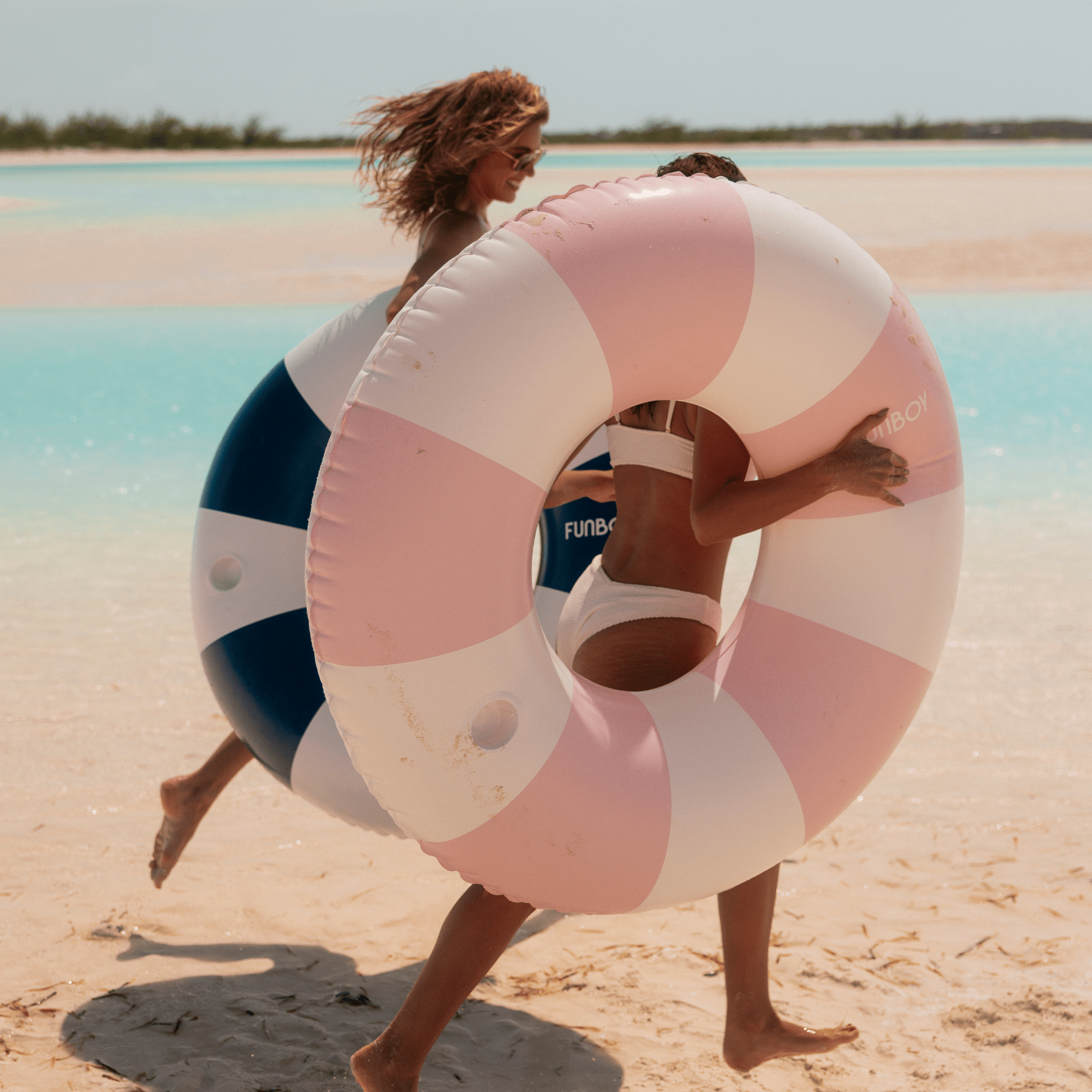 Pink Vintage Stripe Tube Float - Gabrielle's Biloxi