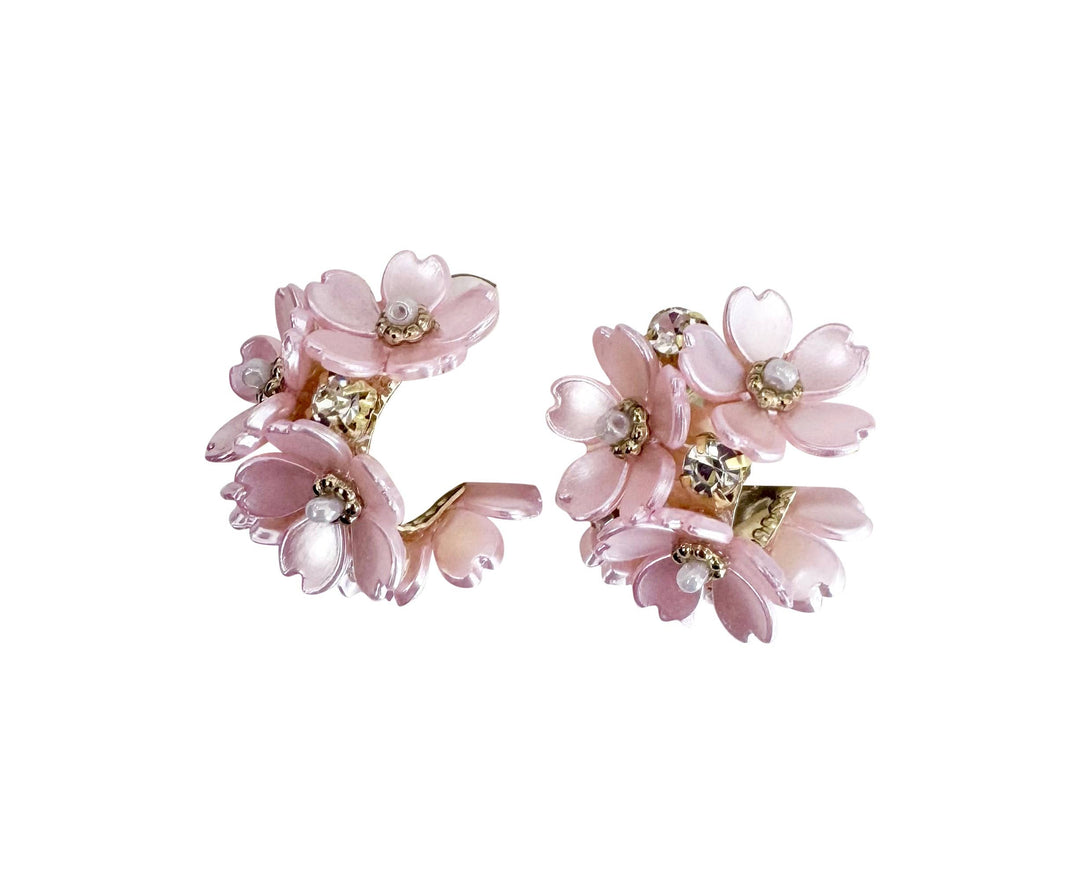 Princess Flower Hoop Earring - Pink - Gabrielle's Biloxi