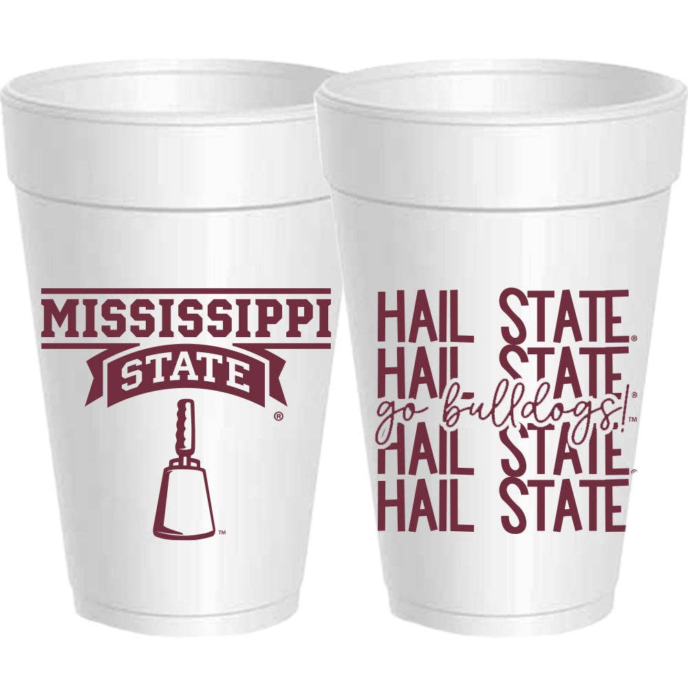 Mississippi State Maroon Mirror Styrofoam Cups - Gabrielle's Biloxi
