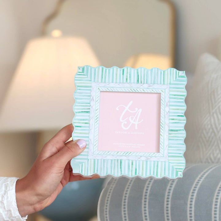 Acrylic Magnetic Frame - Green & White - Gabrielle's Biloxi